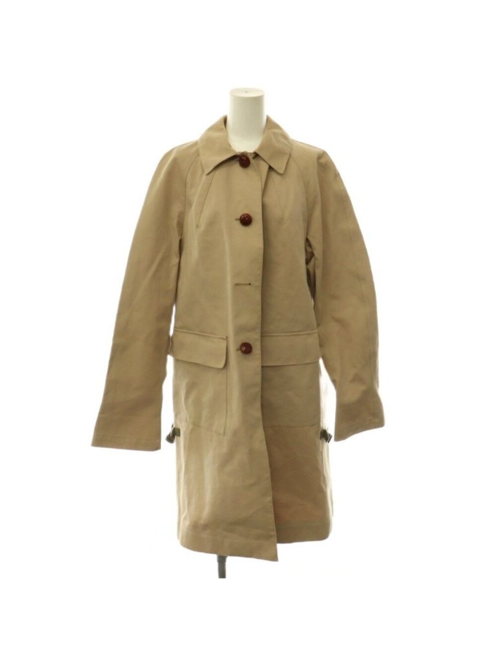 Miu Miu Soutien Collar Coat Long Water Resistance Beige